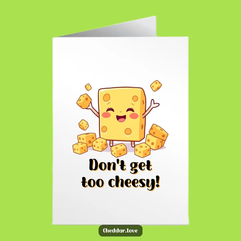 Free Printable Birthday Card: Juggling Cheese - Funny Downloadable Gift