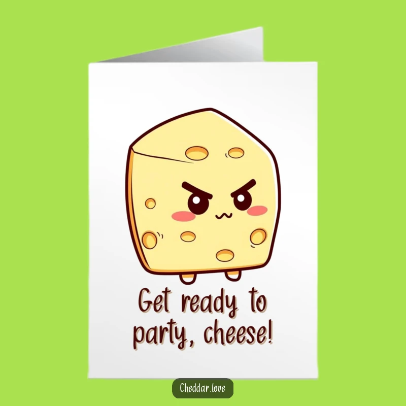 Free Printable Birthday Card: Determined Cheese Wedge Moving Funny Downloadable Card