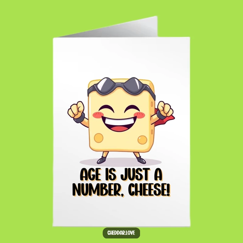 Free Printable Birthday Card: Funny Cheese Hero Cube Funny Downloadable Greeting Gift
