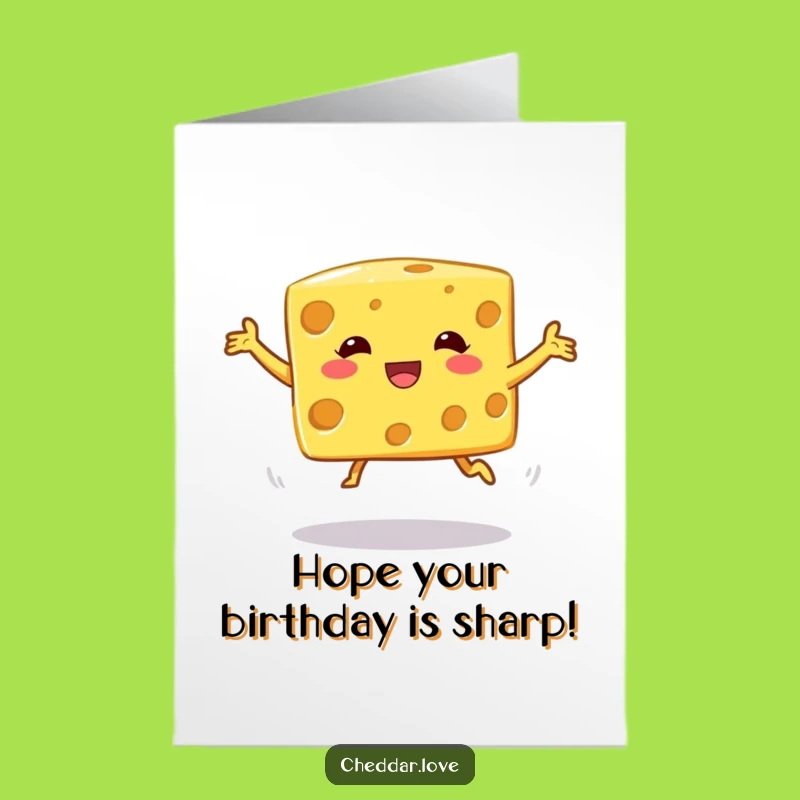 Free Printable Birthday Card: Wobbly Cheese Jump Fun, Birthday Downloadable Gift