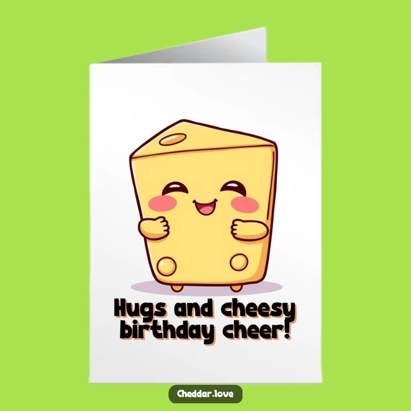 Free Printable Hugging Cheese Birthday Card - Warm Downloadable Funny Gift Idea