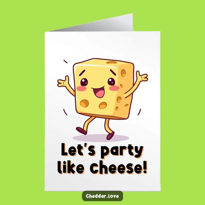 Free Printable Birthday Card: Cheesy Dance Block Funny Downloadable Greeting Gift