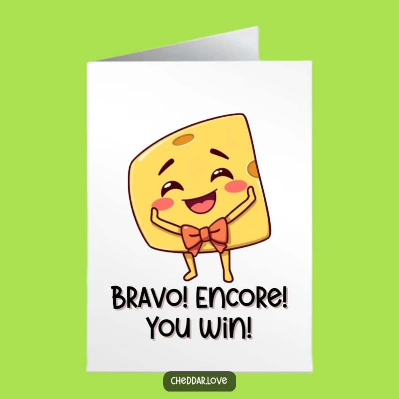 Free Printable Congrats Card: Cheesy Bow for Success Digital Download Dramatic Gift