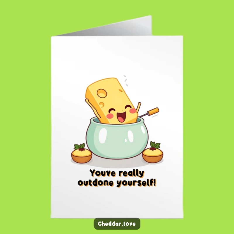 Free Printable Congrats Card: Cheesy Success Fondue Splash - Downloadable Greeting