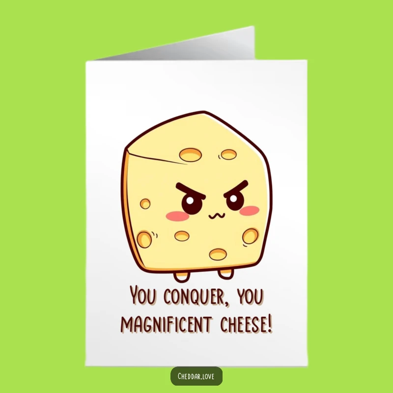 Free Printable Congrats Card: Determined Cheese Wedge Moving Funny Downloadable Greeting