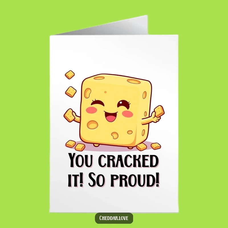 Free Printable Congrats Card: Juggling Cheese Cube for an Awesome Downloadable Gift