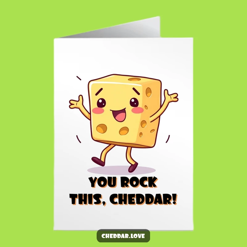 Free Printable Congrats Card: Silly Cheese Dance Funny Downloadable Greeting, Print at Home