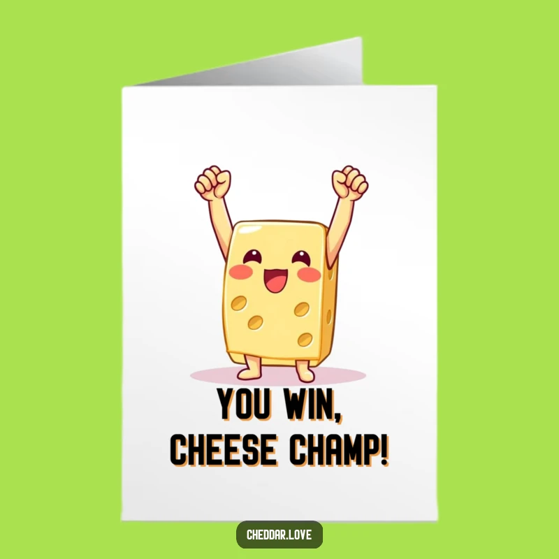 Free Printable Congrats Card: Victory Cheese for Your Big Win, Downloadable Gift