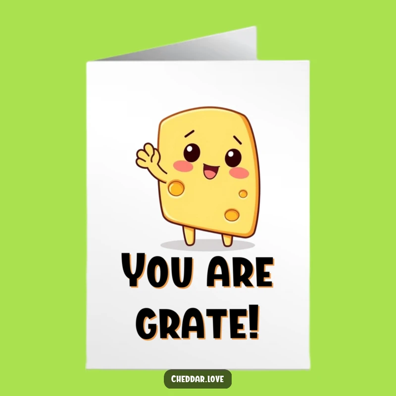 Free Printable Congrats Card: Waving Cheese - Cheesy Downloadable Gift