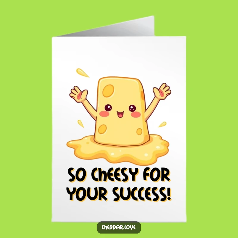 Hilarious Free Printable Congrats Card: Waving Cheese Puddle - DIY Downloadable!