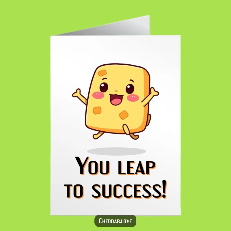 Free Printable Congrats Card: Jumping Cheese, Exciting Downloadable Message for Any Win