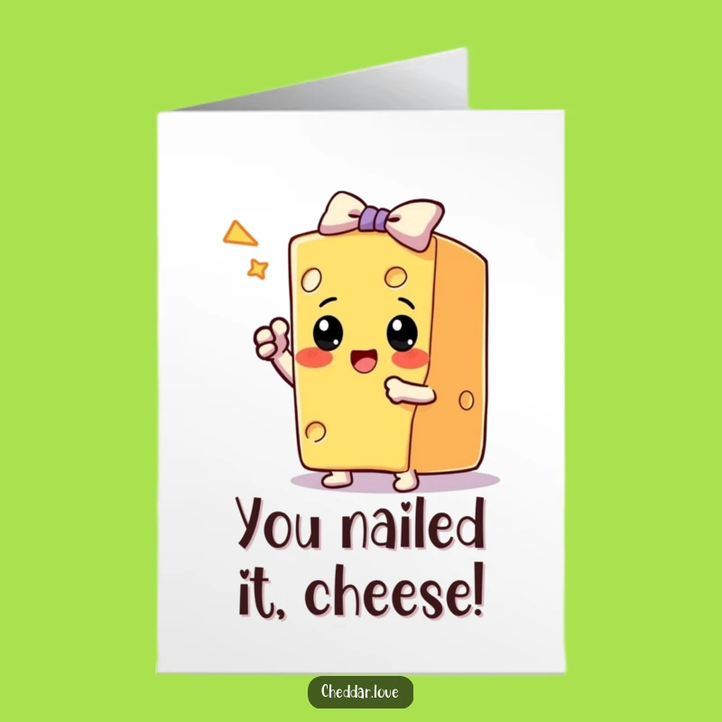 Free Printable Congrats Card: Cheesy Victory Bow, Joyful Downloadable Triumph