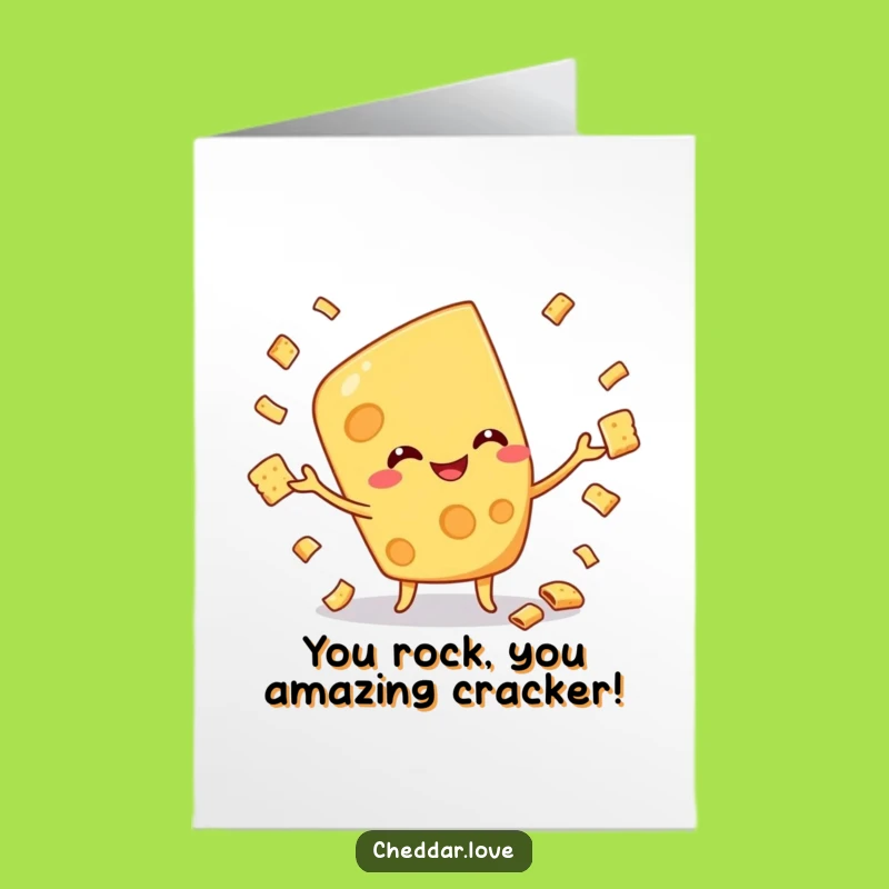 Free Printable Congrats Card: Juggling Cheese Funny Downloadable Gift