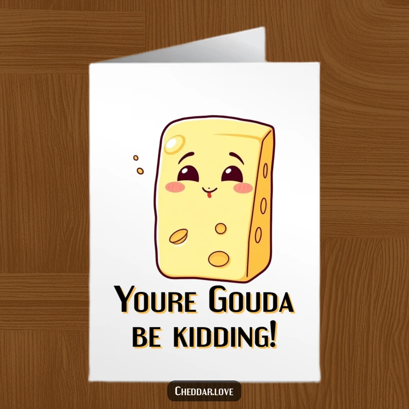 Funny Free Printable Congratulations Card: A happy cheese wedge with a big grin, blowing a kiss to celebrate achievements.