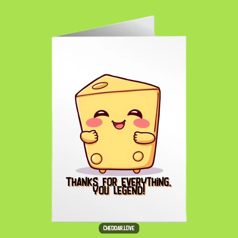 Free Printable Hugging Cheese Thank You Card - Grateful Downloadable Funny Gift