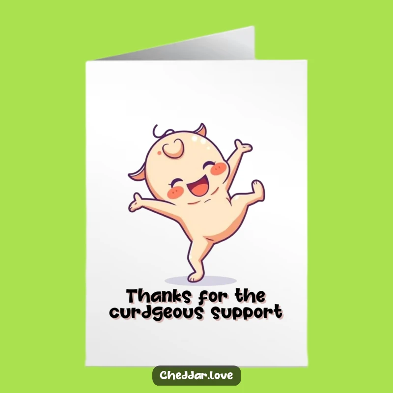 Free Printable Thank You Card: Cheesy Gratitude Cartwheel - Downloadable Greeting