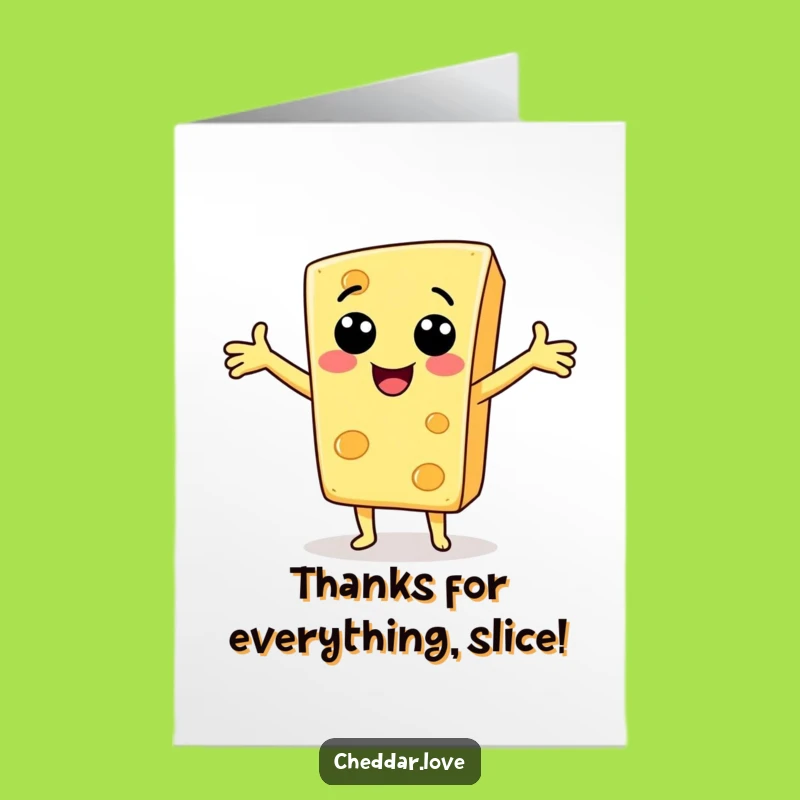 Free Printable Thank You Card: Cheesy Hello of Gratitude, Downloadable