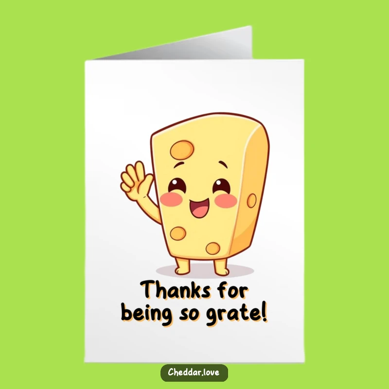 Free Printable Thank You Card: Cheesy Thanks! - Funny Downloadable Appreciation Gift