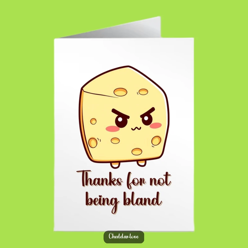 Free Printable Thank You Card: Determined Cheese Wedge Moving Funny Downloadable Note