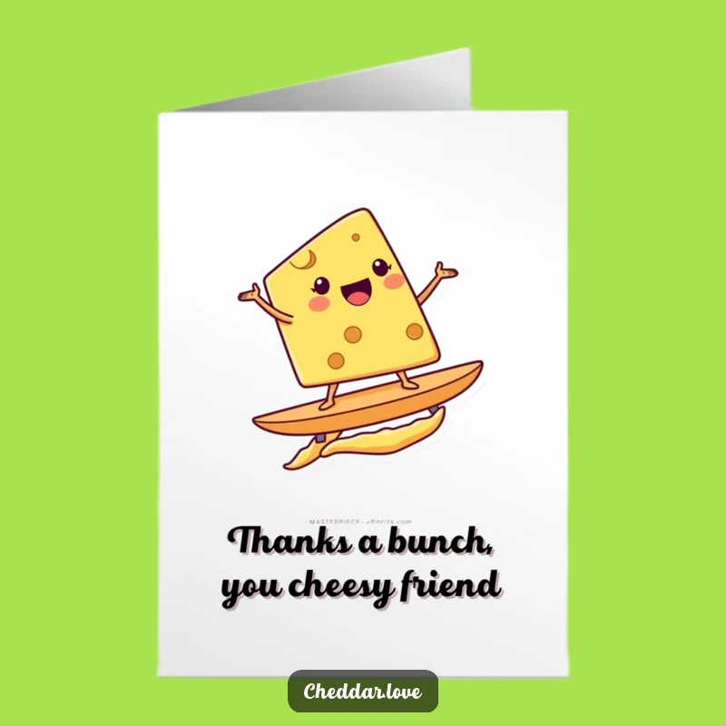 Free Printable Thank You Card: Grateful Cheese Wedge for a Downloadable Gift