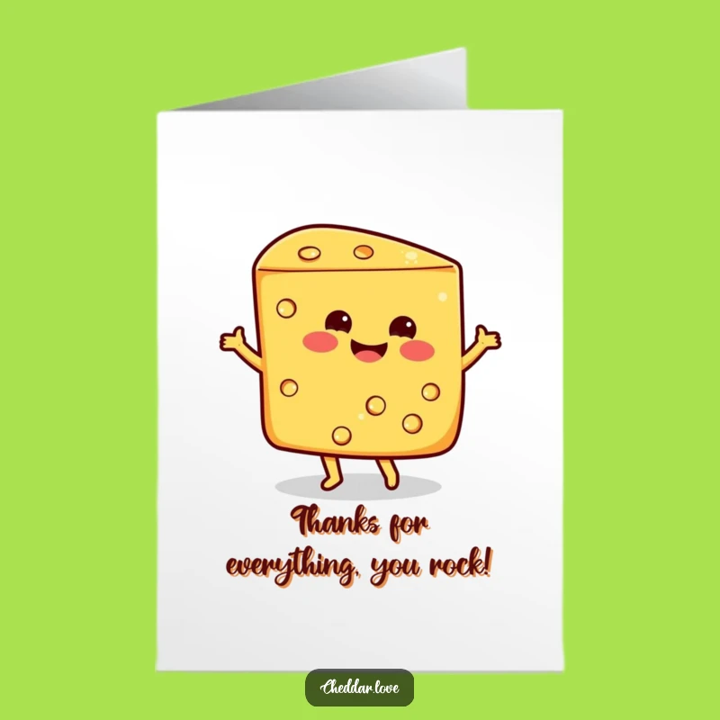 Free Printable Thank You Card: Smiling Cheese Dance Thank You Funny Downloadable Gift