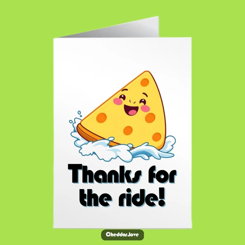 Free Printable Thank You Card: Surfing Cheese - Unique Appreciation