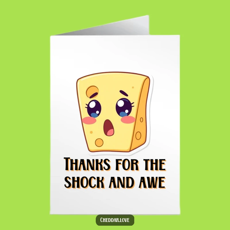 Free Printable Thank You Card: Surprised Cheese Slice Funny Downloadable Note
