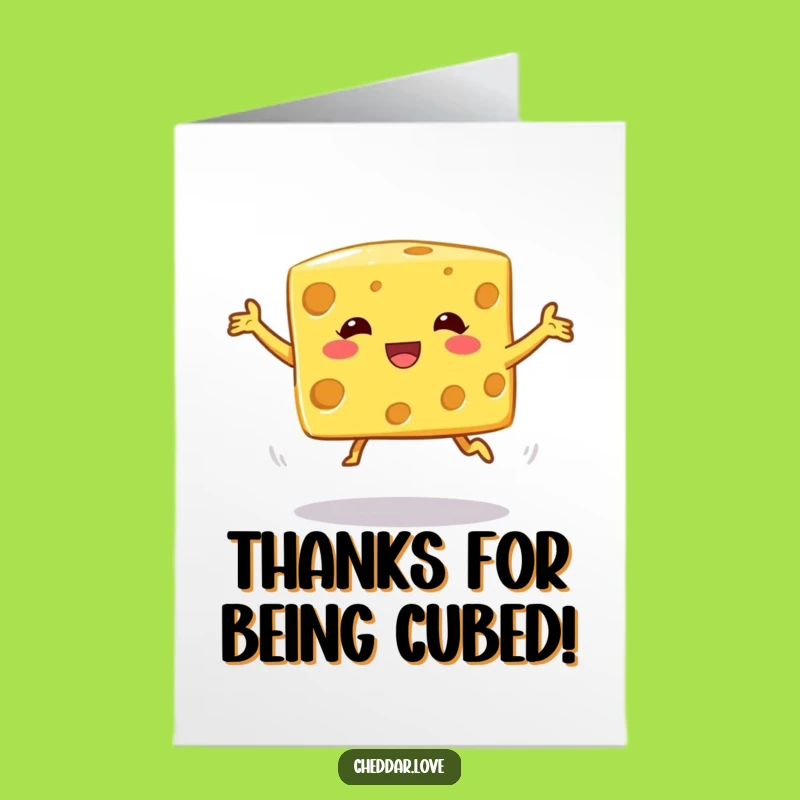 Free Printable Thank You Card: Wobbly Cheese Jump Thanks, Downloadable