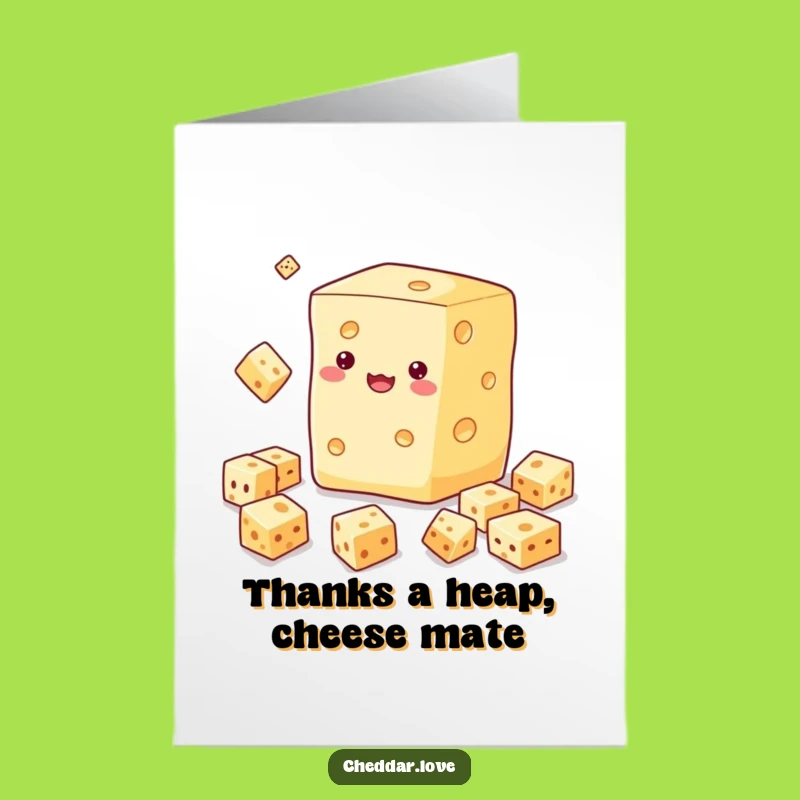 Free Printable Thank You Card: Juggling Cheese Cubes - Funny Downloadable