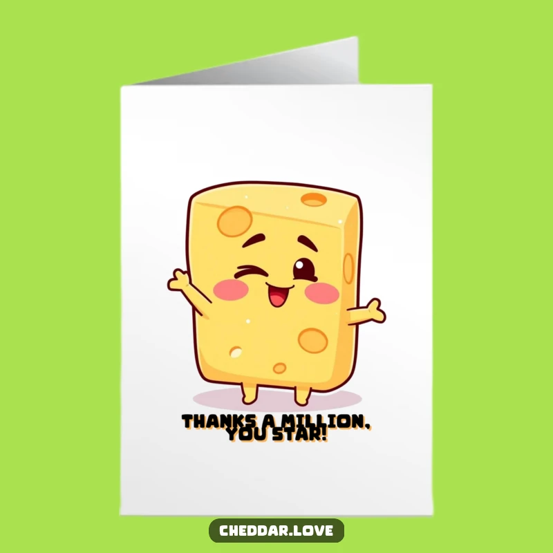 Free Printable Winking Cheese Thank You Card - Cheerful Downloadable Funny Gift