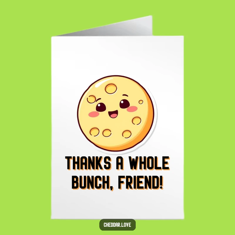 Free Printable Thank You Card: Bouncing Cheese Slice - Grateful Downloadable Funny Gift