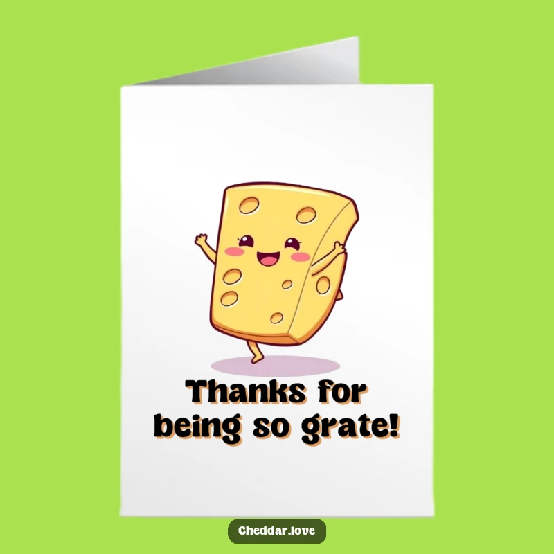 Free Printable Thank You Card: Cartwheel Cheese for Showing So Much Gratitude