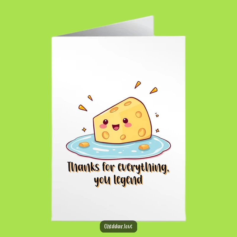Free Printable Funny Cheese Thank You Card: Grateful Dive Downloadable Digital Gift