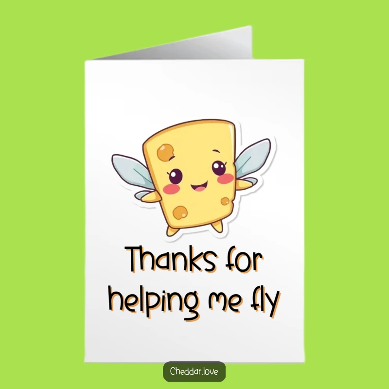 Free Printable Funny Cheese Thank You Card: Cracker Wings Downloadable Digital Gratitude