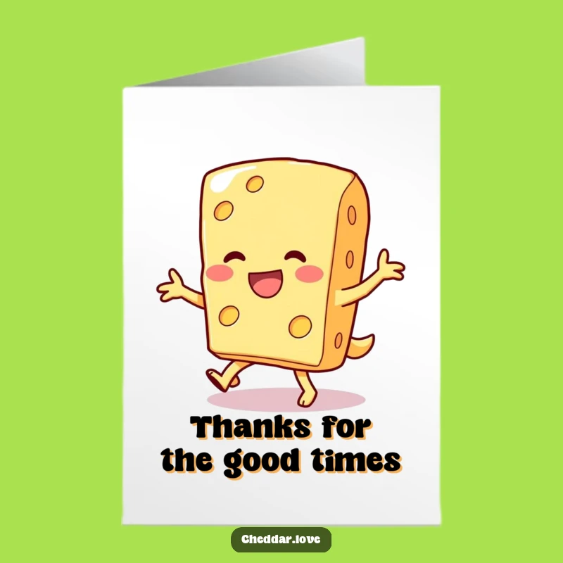 Free Printable Funny Cheese Thank You Card: Silly Dance Downloadable Digital Gratitude