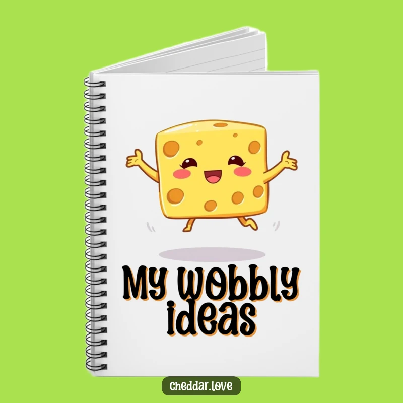 Funny Cheese Cube Notebook - Wobbly Notes, Perfect Funny Gift