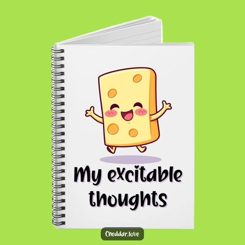 Funny Hopping Cheese Slice Notebook - Jot Down Happy Thoughts