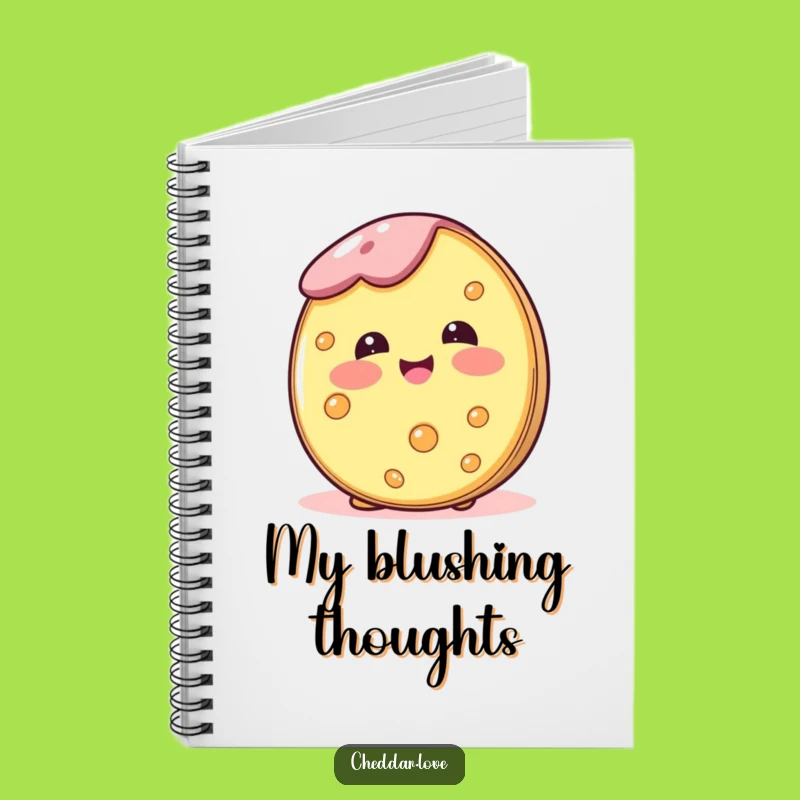 Funny Blushing Cheese Notebook: Jot Down Happy Thoughts