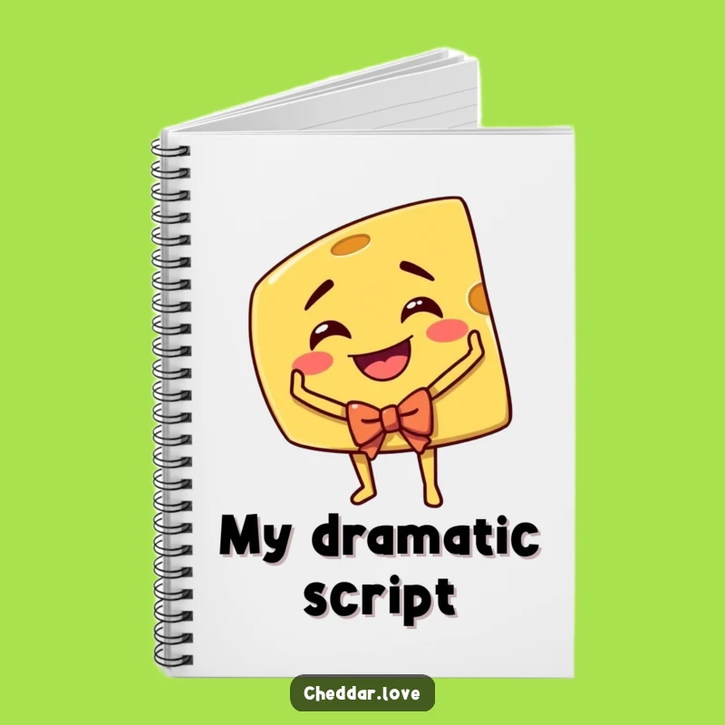 Funny Cheddar Cheese Actor Notebook: Hilarious Cartoon Cheese Journal for Scripts