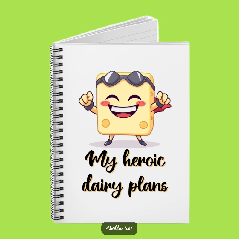 Funny Cheese Cube Superhero Notebook - Jot Down Heroic Ideas with Cheese
