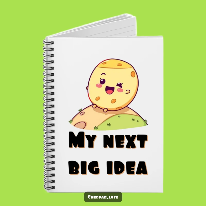 Funny Cheese Wheel Rolling Notebook - Joyful Dairy Journal Gift