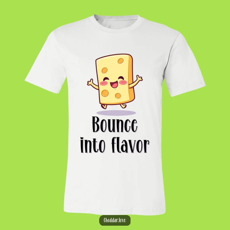 Funny Hopping Cheese Slice T-Shirt - Spread Excitement with Cheesy Style