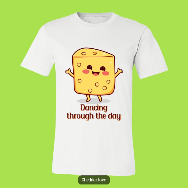 Funny Dancing Cheese Wedge T-Shirt, Hilarious Gift for Happy Foodies