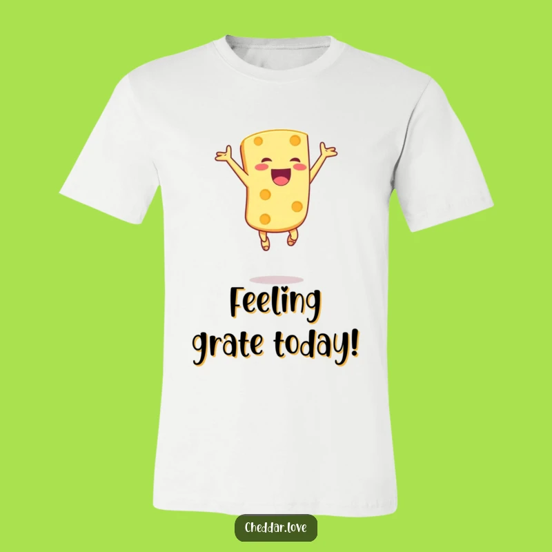 Funny Cheese Leap T-Shirt: Ecstatic Chunk - Hilarious Celebration Tee