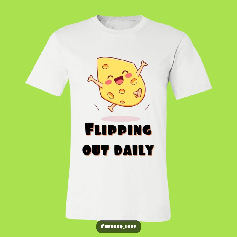 Funny Cartwheeling Cheddar Cheese T-Shirt - Energetic & Hilarious Apparel