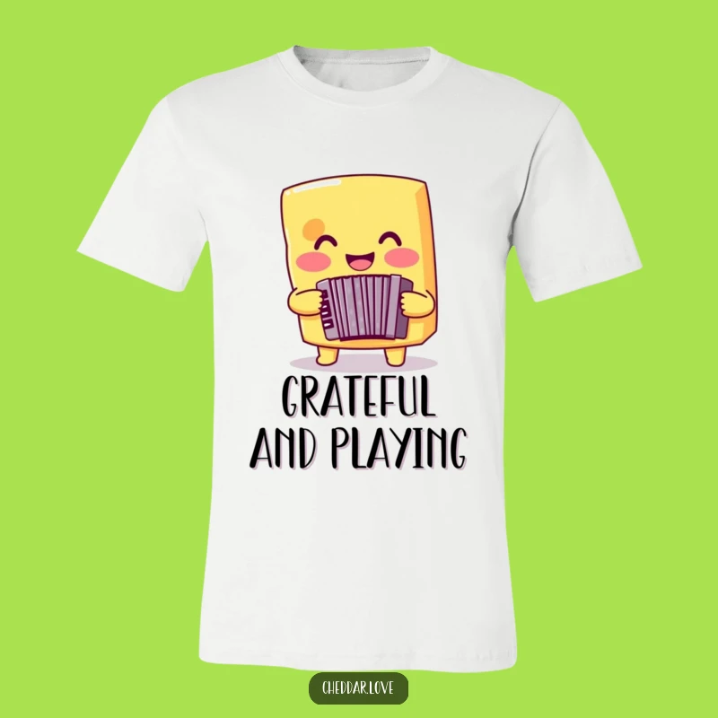 Funny Cheese Accordion T-Shirt: Musical Tee for Cheesy Fans