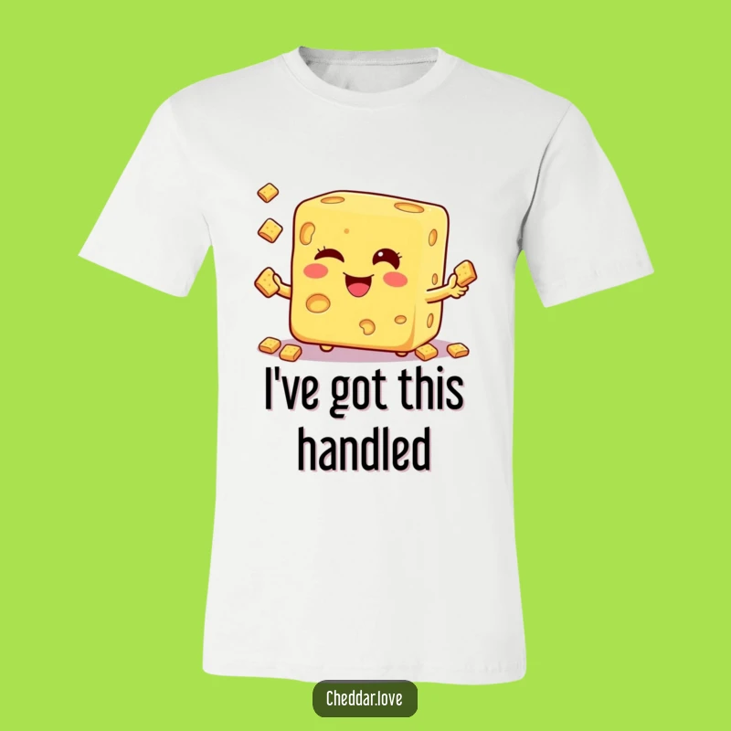 Funny Cheese Cube Juggling T-Shirt - Winking Cracker Master, Great Gift