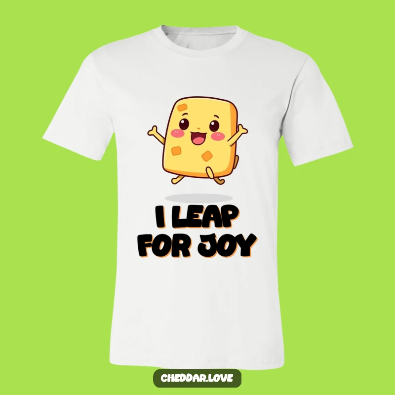 Funny Jumping Cheese T-Shirt: Enthusiastic Dairy Character, Hilarious Outfit for a Cheerful Gift!