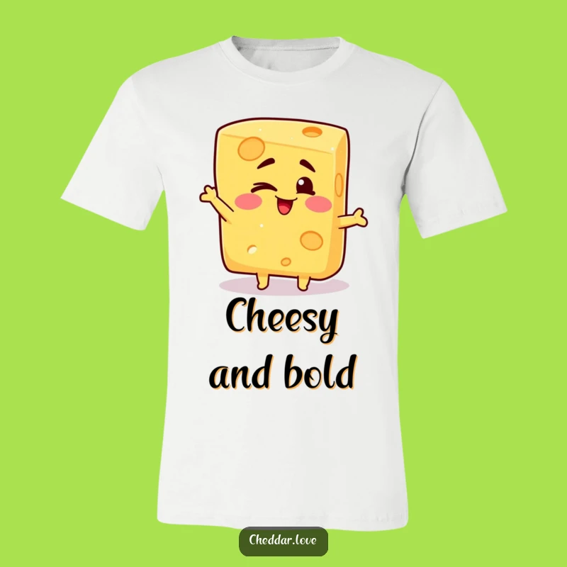 Funny Winking Cheese T-Shirt: Silly pose tee, a laugh-out-loud funny gift!