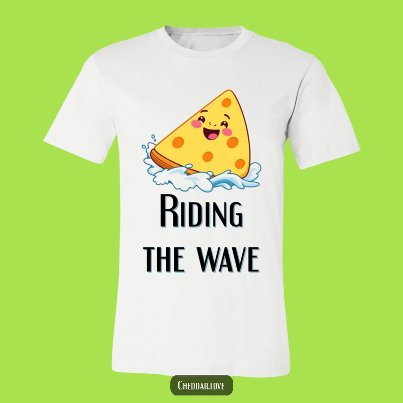 Funny Surfing Cheddar Cheese T-Shirt - Hilarious Beach Vibes Apparel